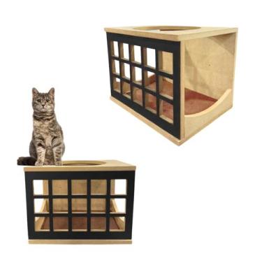 Imagem de Nicho Para Gato Multi Square MDF Resistente Montado Com Carpete Antide