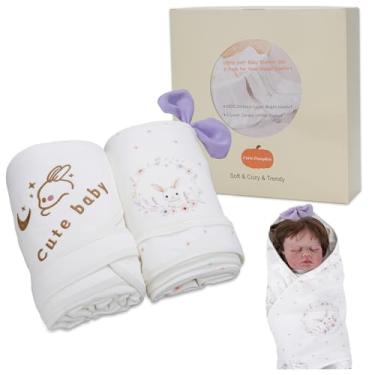 Imagem de cutie pumpkin Pacote com 2 cobertores com capuz para bebês recém-nascidos | 100% algodão 6 camadas de musselina e 2 camadas de jérsei | Cobertor multiuso para recém-nascidos para berçário, presente