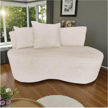 Imagem de Namoradeira Sofá 2 Lugares Yara Orgânica Suede Marfim - Mansão Decor