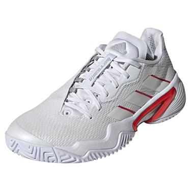 Imagem de adidas Tênis feminino Barricade, Branco/Prata Metálico/Cinza, 41