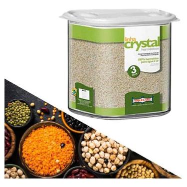 Imagem de Kit 4 Potes Mantimentos Tempero 3 Litros Organização Armário - Niquela