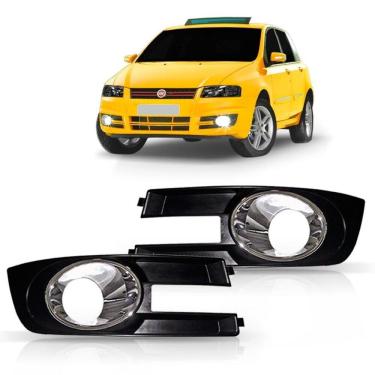 Imagem de Par Moldura Farol De Milha Fiat Stilo 05 A 12 Aro Cromado