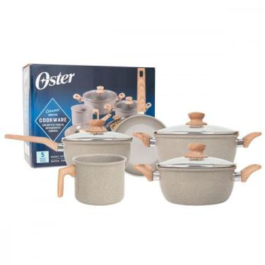 Imagem de Jogo de Panelas 5 PeÃas Oster Marble Edition Antiaderente InduÃÃo CerÃ