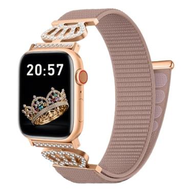 Imagem de Pulseiras de nylon compatíveis com Apple Watch série 10/9/8/7/6/5/4/3/2/1/SE de 38 mm, 40 mm, 41 mm, 42 mm, 45 mm, 46 mm, 49 mm, 40 mm, 40 mm, 40 mm, 40 mm, 41 mm, 41 mm, 41 mm, 42 mm, 44 mm, 4 e 2 e