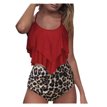 Imagem de Conjunto de biquíni de moda feminina maiô de duas peças preenchido com