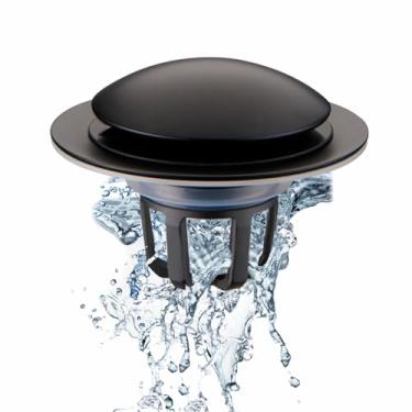 Imagem de WELSAN Tampa De Ralo Para Pia Banheiro, Filtro Universal Pop-Up Com Coletor Cabelo Furos 1 1/8" A 1/2", Antientupimento Preto Fosco