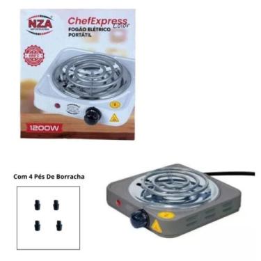 Imagem de Fogareiro Elétrico Portatil 1 Boca 1200 Watts Fogão Cooktop Preto 110V