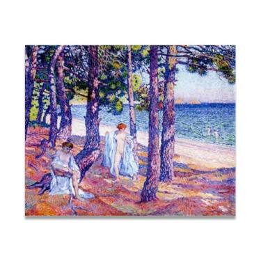Imagem de Cool SummerThéo van Rysselberghe: Impressão em tela neoimpressionista belga chave 50 x 60 cm sem moldura