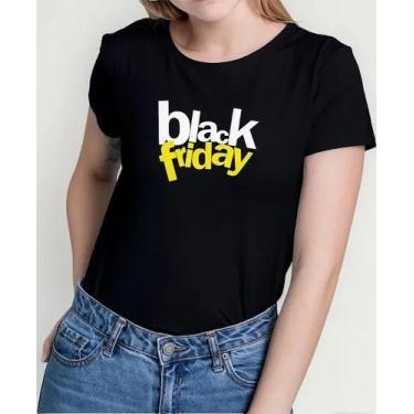 Imagem de Camiseta Camisa Algodão Feminina Masculina Adulto Black Friday Para lo
