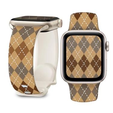 Imagem de Pulseira de relógio compatível com Apple Watch séries SE11 10 9 8 7 6 5 4 3 2 1 Utral de 38 mm, 40 mm, 41 mm e 42 mm (padrão Argyle)