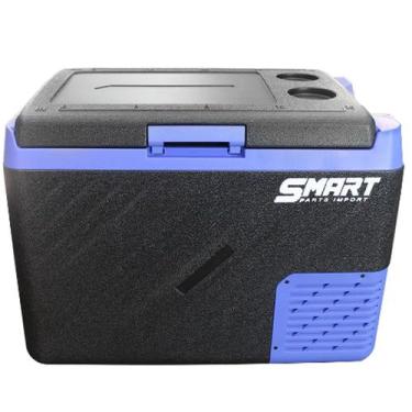 Imagem de Geladeira Portátil 01 Porta 40 Litros Preto com Azul Smart Import Barc