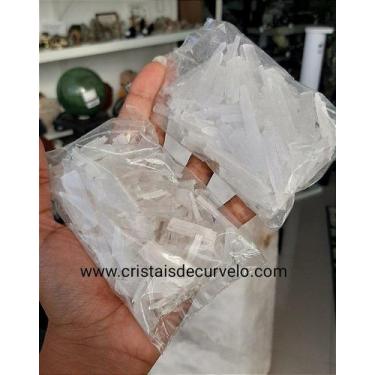 Imagem de Cascalho Bruto de Selenita em Pó - 0,1 Kg - Tamanho 5 a 35mm - Tipo C 
