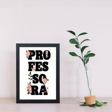 Imagem de Quadro Decorativo Professora Flores 33X24Cm - Com Vidro