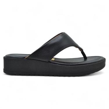 Imagem de Sandalia Vizzano Feminina Tratorada Casual Conforto Macia, Preto, 38