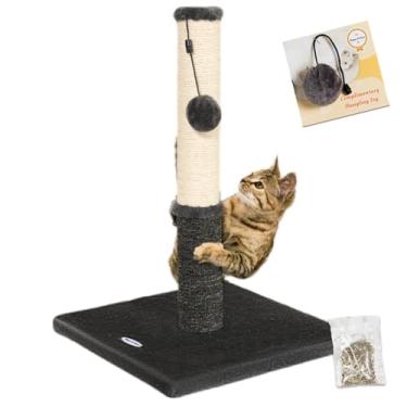 Imagem de Happi N Pets Poste arranhador para gatos, arranhador para gatos ou gatos médios, poste de arranhador de sisal e poste de carpete em um, poste estável para arranhar gatinhos com brinquedo substituível