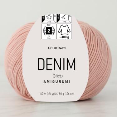 Imagem de Jeans Amigurumi Fio Arte 55% Algodão 45% Poliacrílico 50 g 174 m Macio Suave Esporte Fino (2) Cobertores de Tricô Crochê Roupas de Bebê Mais Cores (Rosa Pó, Pacote 1)