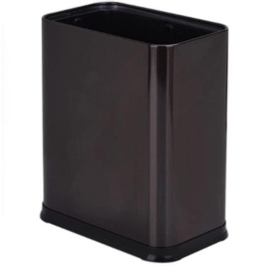 Imagem de Lixeira Preta Em Aço Inox 15 Litros Sem Tampa – Sofisticação E Praticidade Para Qualquer Ambiente