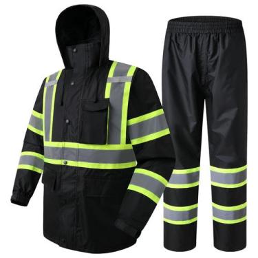 Imagem de Conjunto de roupas de chuva JKSafety Hi-Vis Refletivo Impermeável Unis