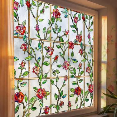 Imagem de Película de privacidade para janelas Windimiley 3D Rose Floral 43x100c