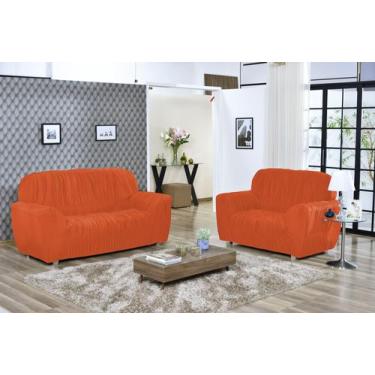 Imagem de Capa De Sofá Elasticada King 3 E 2 Lugares Sala Malha Gel Grande Laran