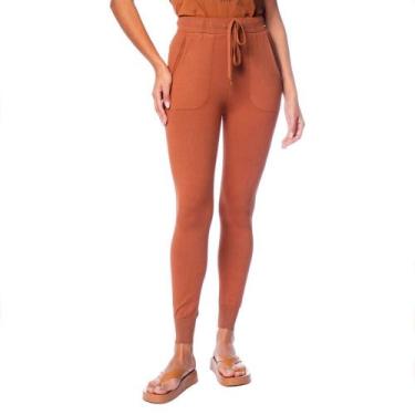 Imagem de Calça Feminina Biamar Jogger com Cordão Marrom, Marrom, P