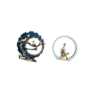 Imagem de Fenteer Estatueta de Ornamento de Resina para Decoração de Casa E Estante de Livros, Centro de Mesa para Sala de Estar, Quarto, Leitores, Presente, Escultura