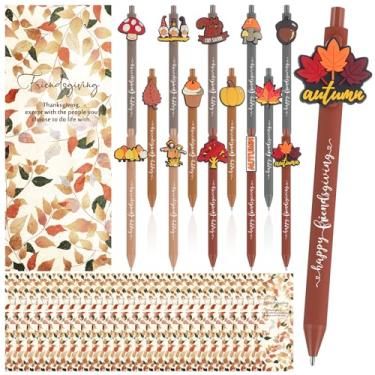 Imagem de Ctosree 20 conjuntos de canetas esferográficas de outono em massa com marcadores de folha de bordo, esquilo, abóbora, peru, presente de outono para convidados, amigos, escola, escritório, funcionário