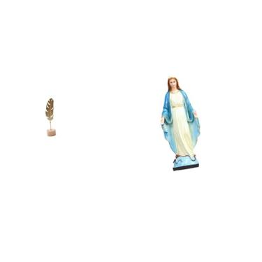Imagem de Fenteer Escultura Nórdica de Folha de Metal com Estatueta de Senhora, Estátua Abstrata Da Virgem Maria, Ornamento Religioso Criativo para Decoração D