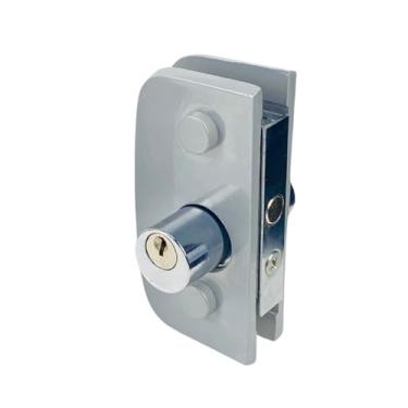 Imagem de Fechadura Central 1520 de Alumínio para Porta de Vidro Temperado com recorte 75mm x45mm com Chave com Variação de Cores (Fosco)