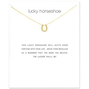 Imagem de Colar de pérolas da amizade, elefante da sorte, estrela de pérola, pingente de círculo para mulheres, cartão de presente, Small, Metal, Sem Pedra Preciosa