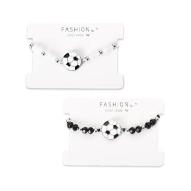 Imagem de Pulseiras combinando para melhores amigos bola de futebol amizade pulseira contas jogador de futebol presentes de aniversário para amantes de futebol presentes para irmã irmão fã de futebol pulseira 2