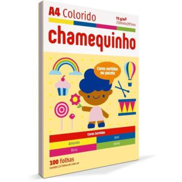 Imagem de Papel Sulfite A4 Colorido Chamequinho 75G 4 Cores - International Pape