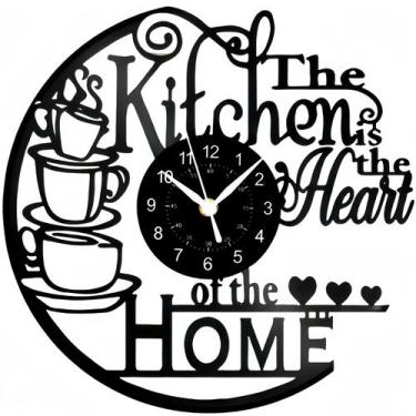 Imagem de Relógio de parede com tema de café, cozinha, 30x30cm, plástico - yiwei