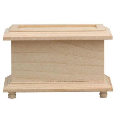 Imagem de Baú de armazenamento de madeira para móveis de casa de bonecas em mini