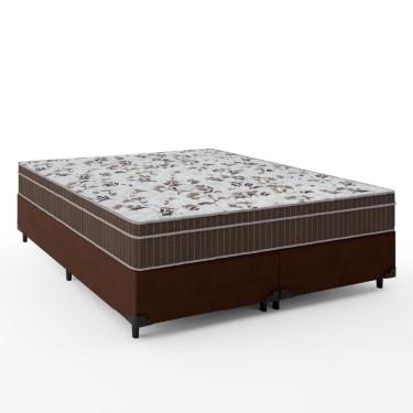 Imagem de Cama Box Casal Queen Colchão Espuma Orthoface Polar 158X198X63Cm Marrom - Suporta Até 120Kg Marrom