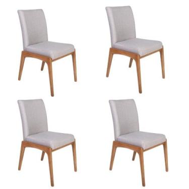 Imagem de Conjunto 4 Cadeiras de Jantar Estofadas Sara Cinza Claro - Straub Web,