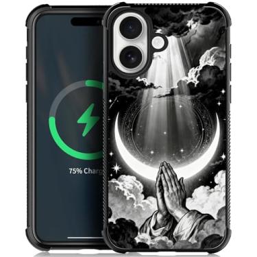 Imagem de ZHEGAILIAN Capa compatível com iPhone 17, atração magnética, moldura de TPU macio, proteção de cantos reforçados, à prova de choque, compatível com iPhone 17, capa para homens/mulheres - oração devota