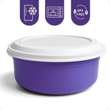 Imagem de Tigela Saladeira Redonda Kit 5 Potes Plastico Com Tampa 4,6L Cozinha S