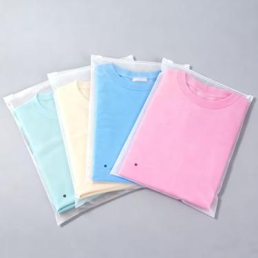 Imagem de Dllxumm Sacos plásticos com zíper fosco para roupas, 50 peças de 35 x 45 cm, bolsas deslizantes com zíper para embalagem de camisetas, calças, documentos, suéteres e envio, 3 mm com orifícios de