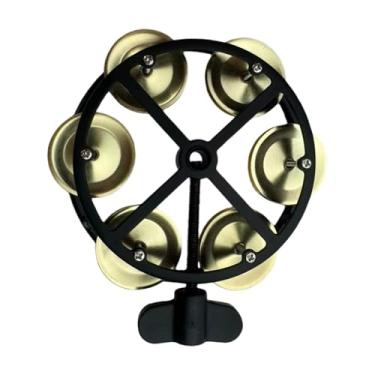 Imagem de Dynwave Pandeiro de chimbal montável com jingles de metal e partes rítmicas musicais para crianças e adultos, Ouro Preto