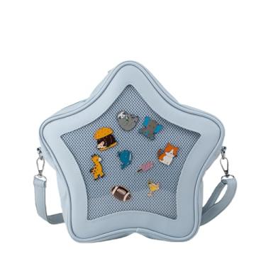Imagem de Aunewrick Bolsa Star Ita Bolsa Estrelas Bolsa tiracolo Linda Estética Y2K Ita Inserir Bolsa de Couro PU Uso Diário, Azul claro, Estética Y2k