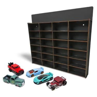 Imagem de Expositor de Carrinhos Colecão 24 lugares Expositor Cor Preto - Manush