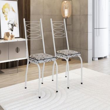 Imagem de Kit Com Duas Cadeiras De Cozinha 262 Branco- Cedro