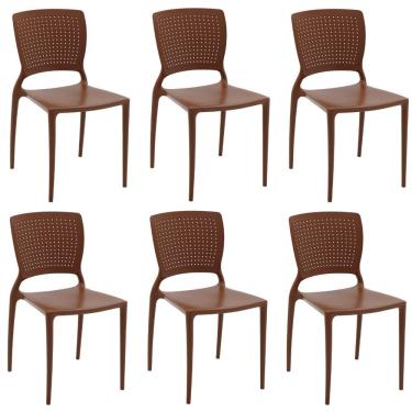 Imagem de Kit 6 Cadeiras Safira Terracota Tramontina 92048/242