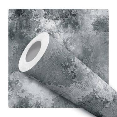 Imagem de Papel de Parede Adesivo Aço Metal Prata Moderno Quarto Sala de Estar -