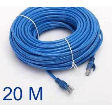 Imagem de Cabo de Rede 20 Metros RJ45 Cat5E Patch Cord UTP LAN Internet - LEHMOX