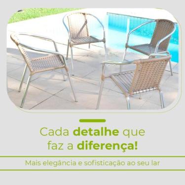 Imagem de Conjunto Cadeiras Alumínio Marrom Leve Resistente Varanda Externa Jard