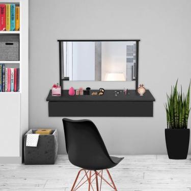 Imagem de Penteadeira Camarim Suspensa Com Espelho 1 Gaveta Quarto - Utility, Pr