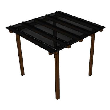 Imagem de Kit Policarbonato Fume 4mm 2,00m x 2,00m - Perfis Naturais - RM Polica