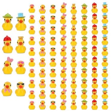 Imagem de CSFRTD 80 peças de mini patos de resina, bonecos pequenos de animais de pato para esconder pequenos patos a granel para jardim de fadas, casa de bonecas, paisagem em miniatura, casa, escritório, vaso
